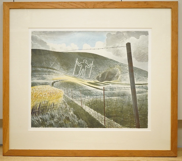 After Eric Ravilious (1903-1942), 'The Wilmington Giant', edition No. 145/575, Capital Prints invoice verso, silk screen print, 46 x 56cm